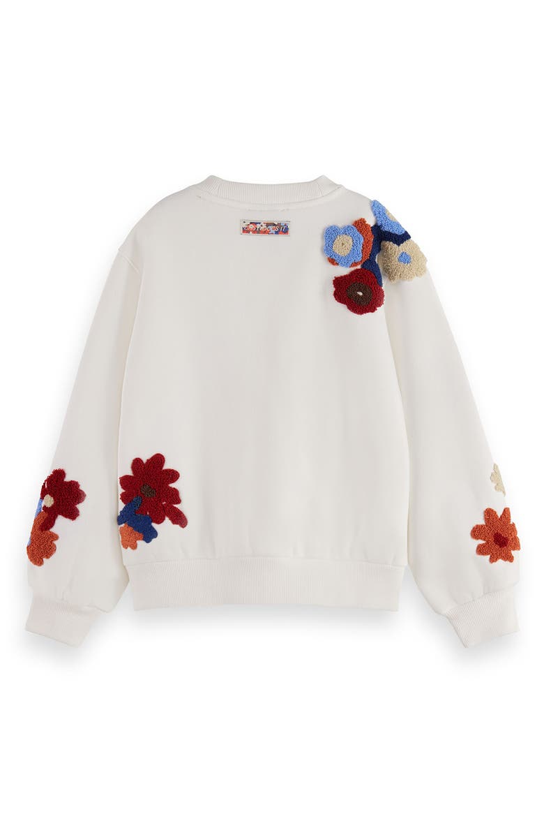 Scotch & Soda Floral Bouclé Crewneck Sweatshirt, Alternate, color, 