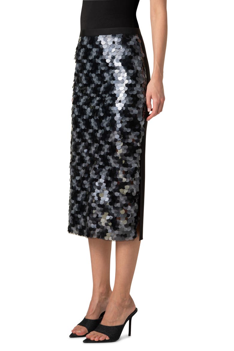 Paillette Pencil Skirt, Alternate, color, BLACK