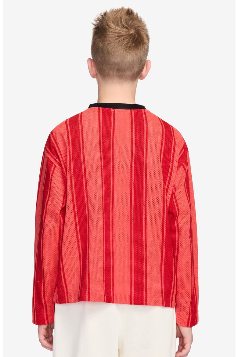 Kids' Sportswear Stripe Long Sleeve Mesh Jersey, Alternate, color, LIGHT CRIMSON/ BLACK/ CRIMSON