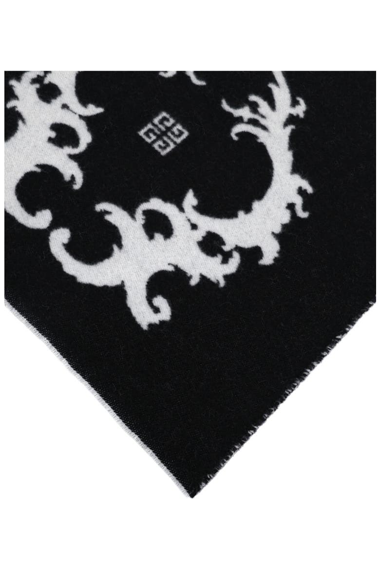 Reversible Logo Wool Scarf, Alternate, color, BLACK WHITE