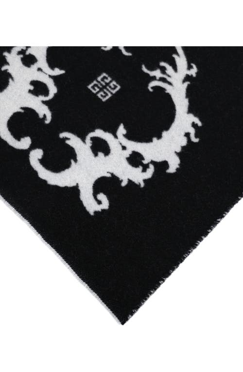 Givenchy Reversible Logo Wool Scarf In Black