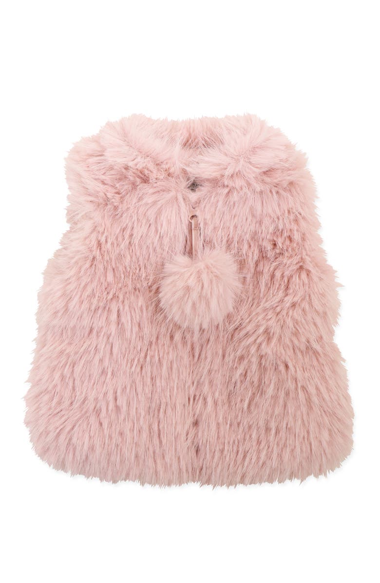 Widgeon Faux Fur Zip Front Vest, Main, color, Berry Rain Shag