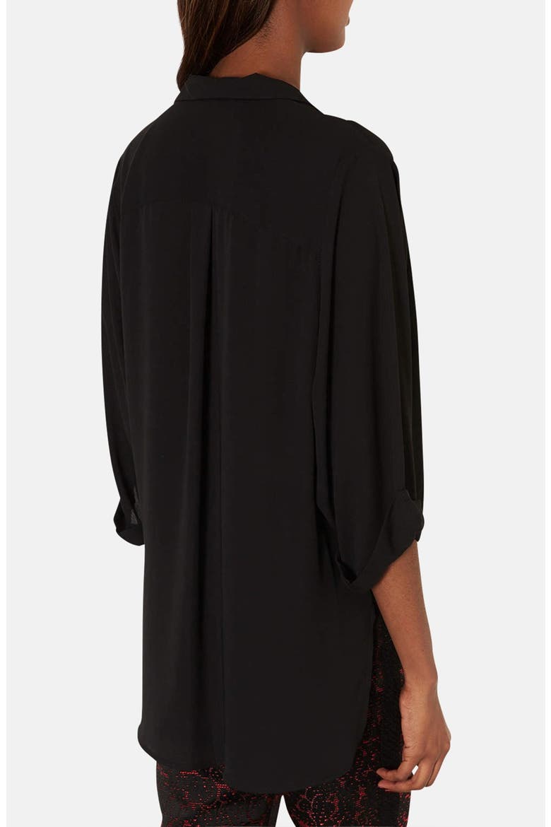 Surplice Woven High/Low Top, Alternate, color, BLACK