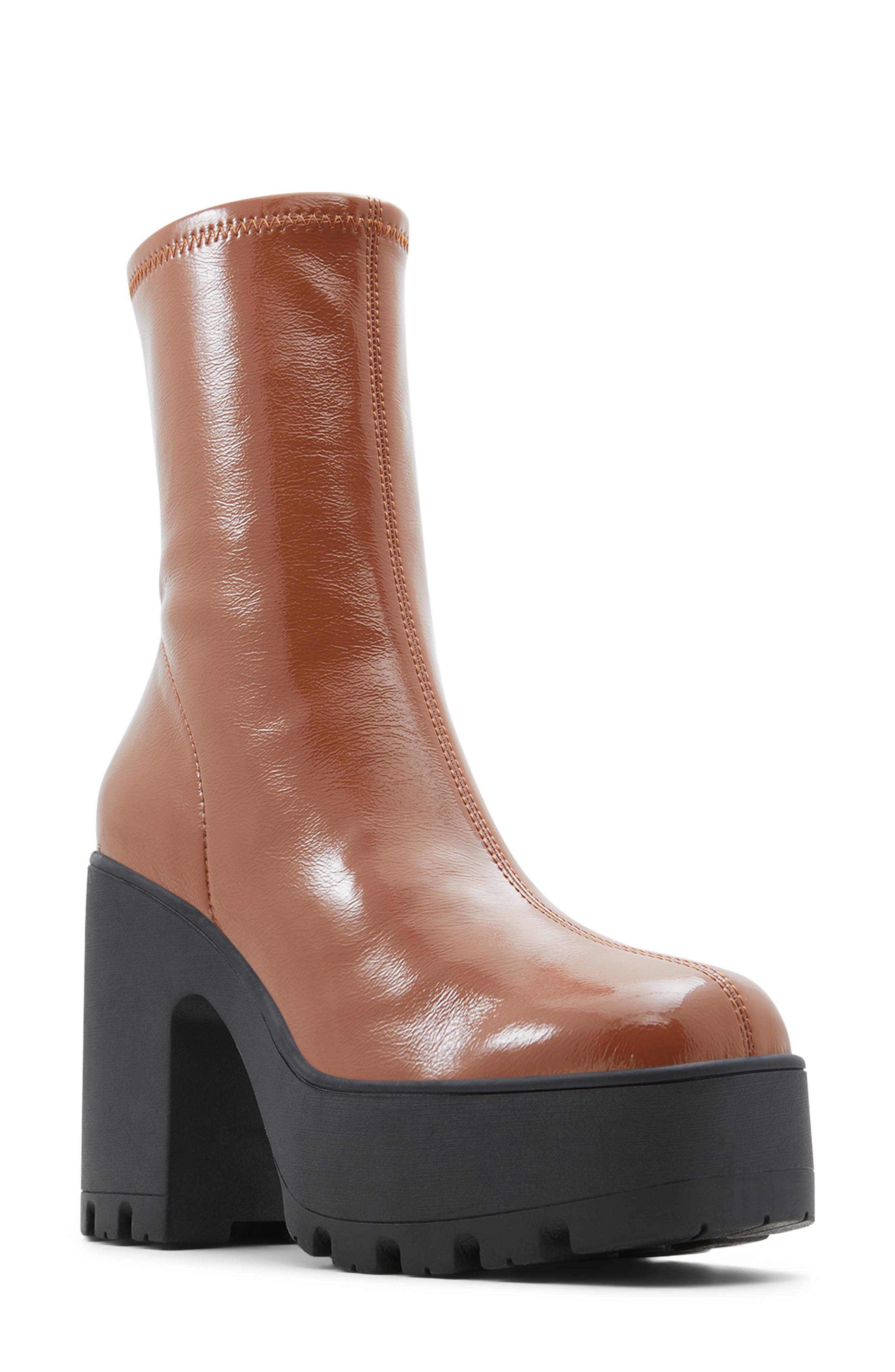 Call It Spring By Aldo Nathali Patent Lug Sole Boot, Main, color, 