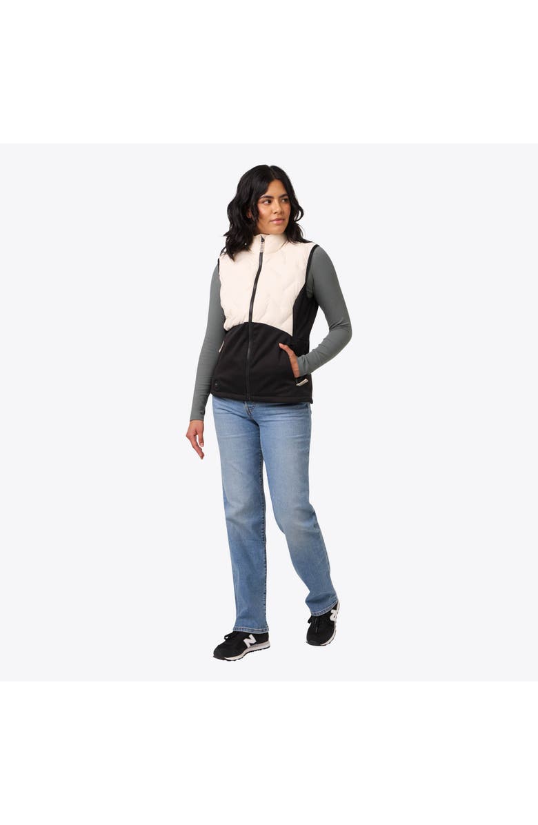 Mobile Warming Women's Natural Down Hybrid Heated Vest, Alternate, color, Black/Cream