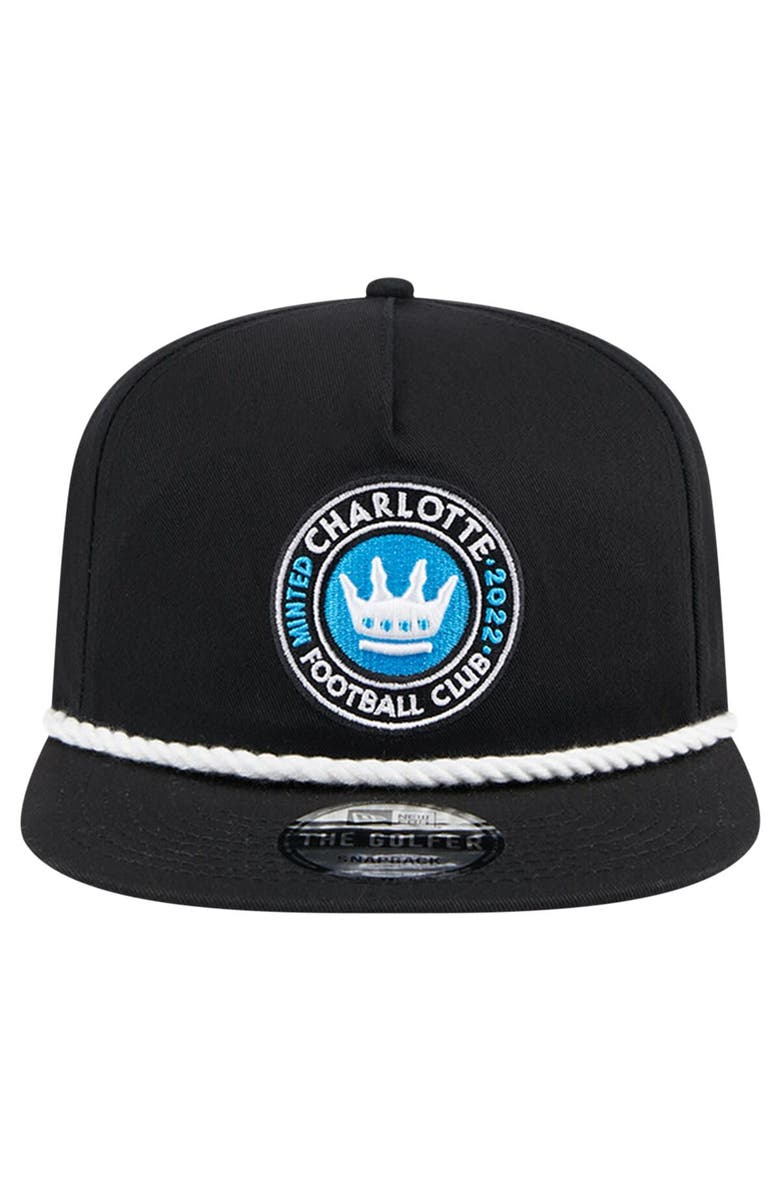 New Era Men's New Era Black Charlotte FC The Golfer Kickoff Collection Adjustable Hat, Alternate, color, 