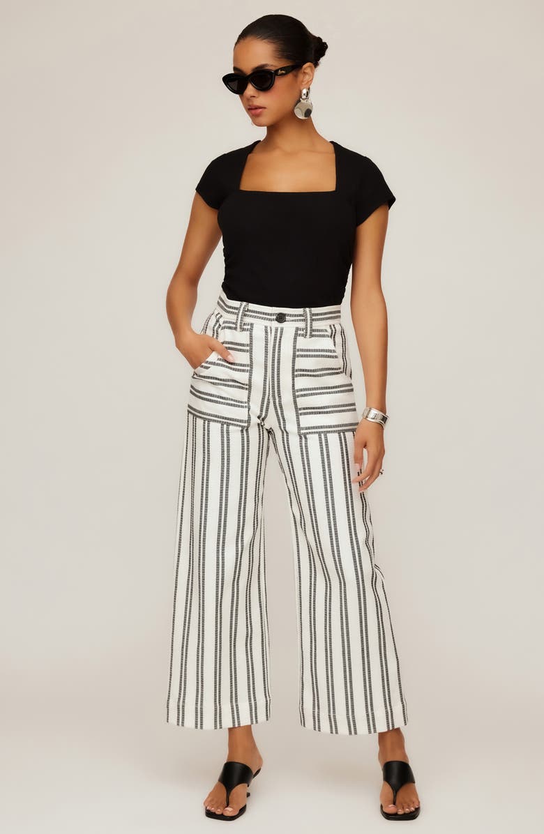 FIFTEEN TWENTY Rylee Wide Leg Crop Pants, Alternate, color, Stripe