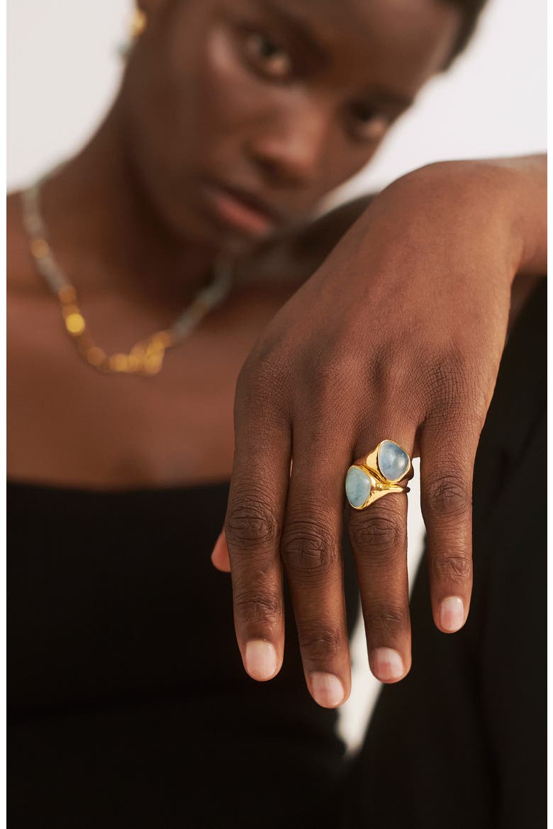 Rio Gemstone Ring, Alternate, color, 18CT GOLD VERMEIL - AQUAMA