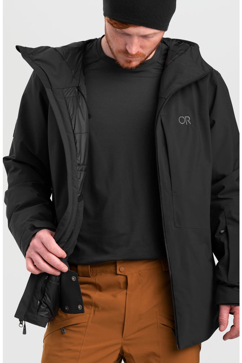 Snowcrew Waterproof Hooded Ski Jacket, Main, color, BLACK
