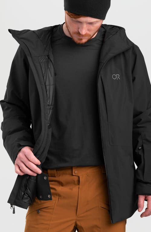 Outdoor Research Snowcrew Waterproof Hooded Ski Jacket in Black 