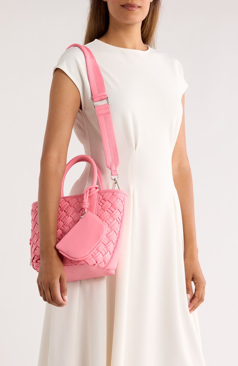Steve Madden Bgene Woven Satchel Bag, Alternate, color, Thrift Pink