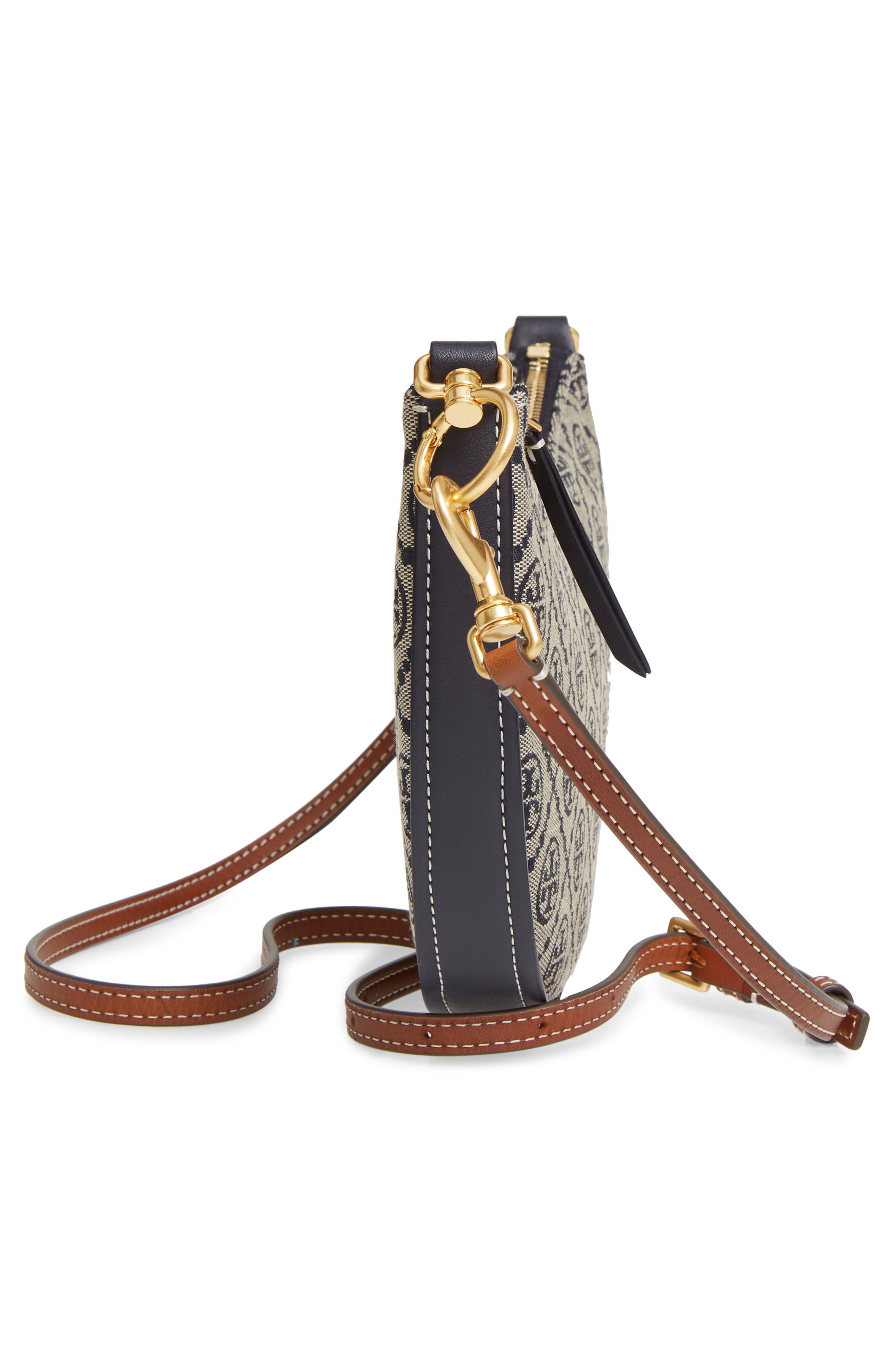 Tory Burch Mini T Monogram Jacquard Hobo Bag, Alternate, color, 