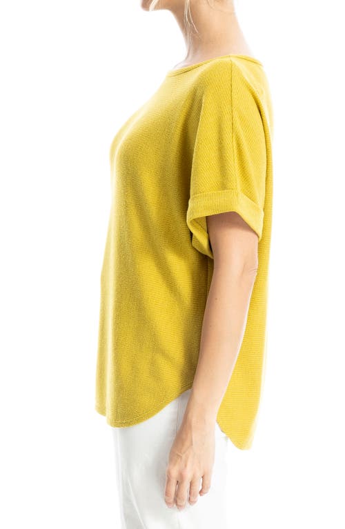 Max Studio Short Sleeve Ribbed T-shirt In Palm