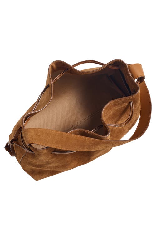 Madewell The Suede Drawstring Shoulder Bag In Brown