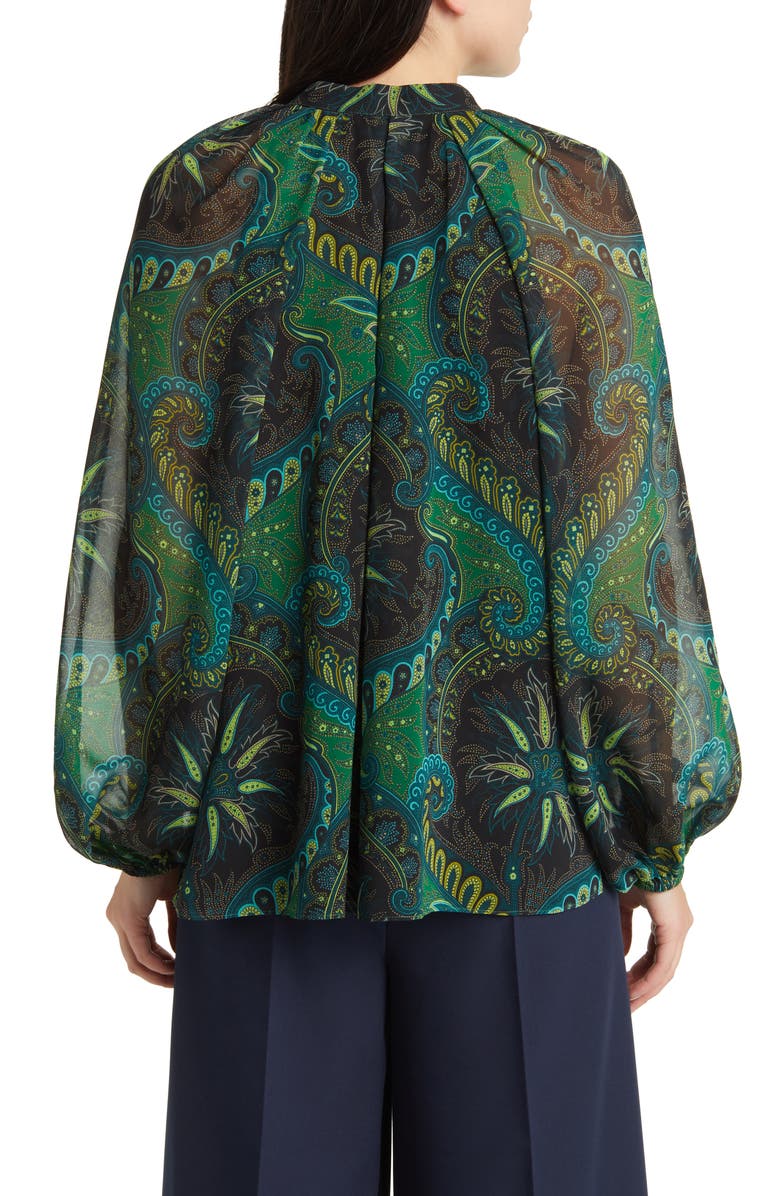KOBI HALPERIN Paisley Print Georgette Peasant Top, Alternate, color, 