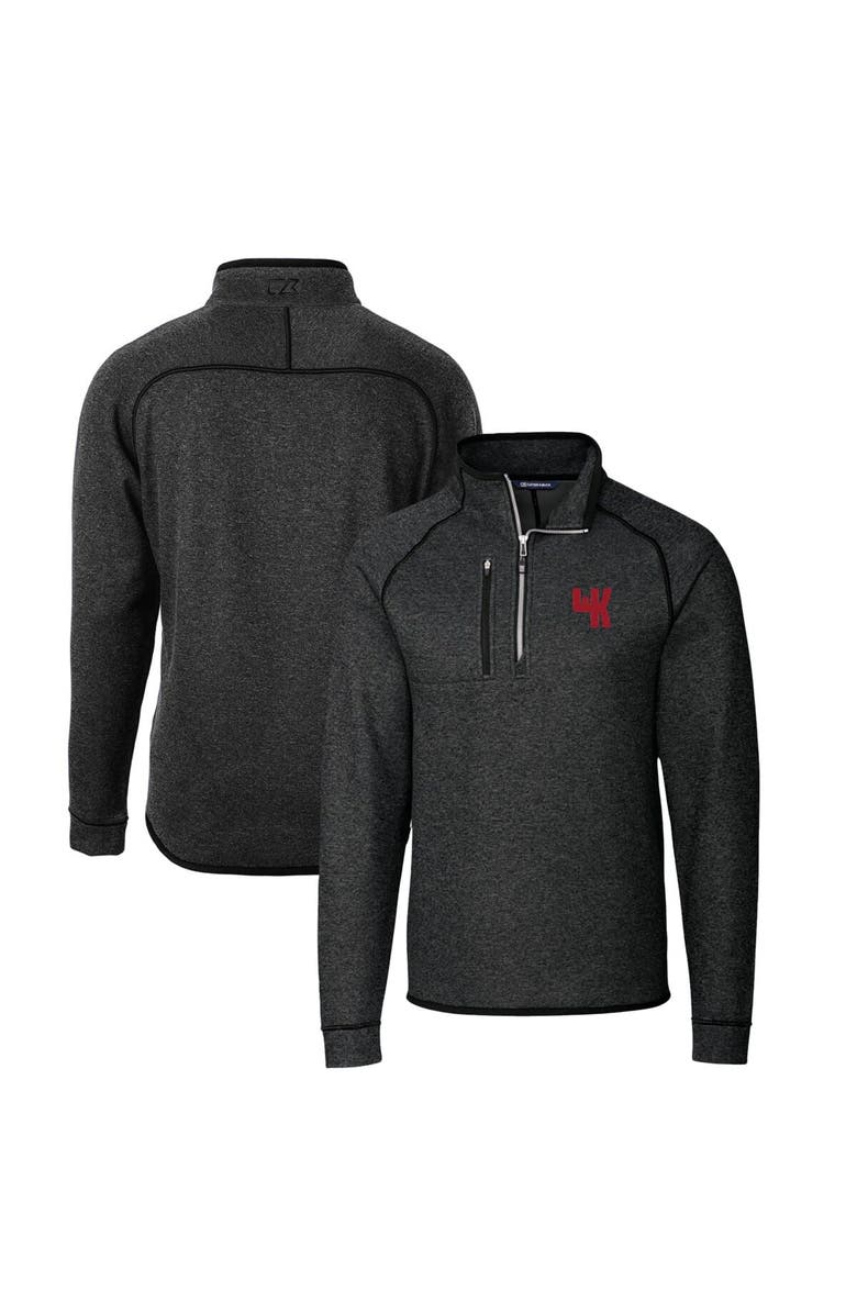 Cutter & Buck Men's Cutter & Buck Heather Charcoal Western Kentucky Hilltoppers Mainsail Sweater-Knit Half-Zip Pullover Jacket, Alternate, color, 