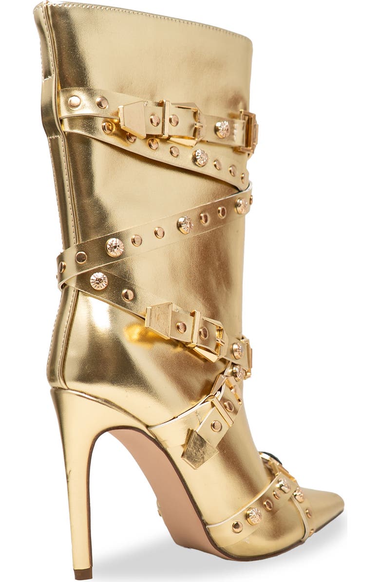CHASE AND CHLOE Adonis Stud Embellished Boot, Alternate, color, Gold