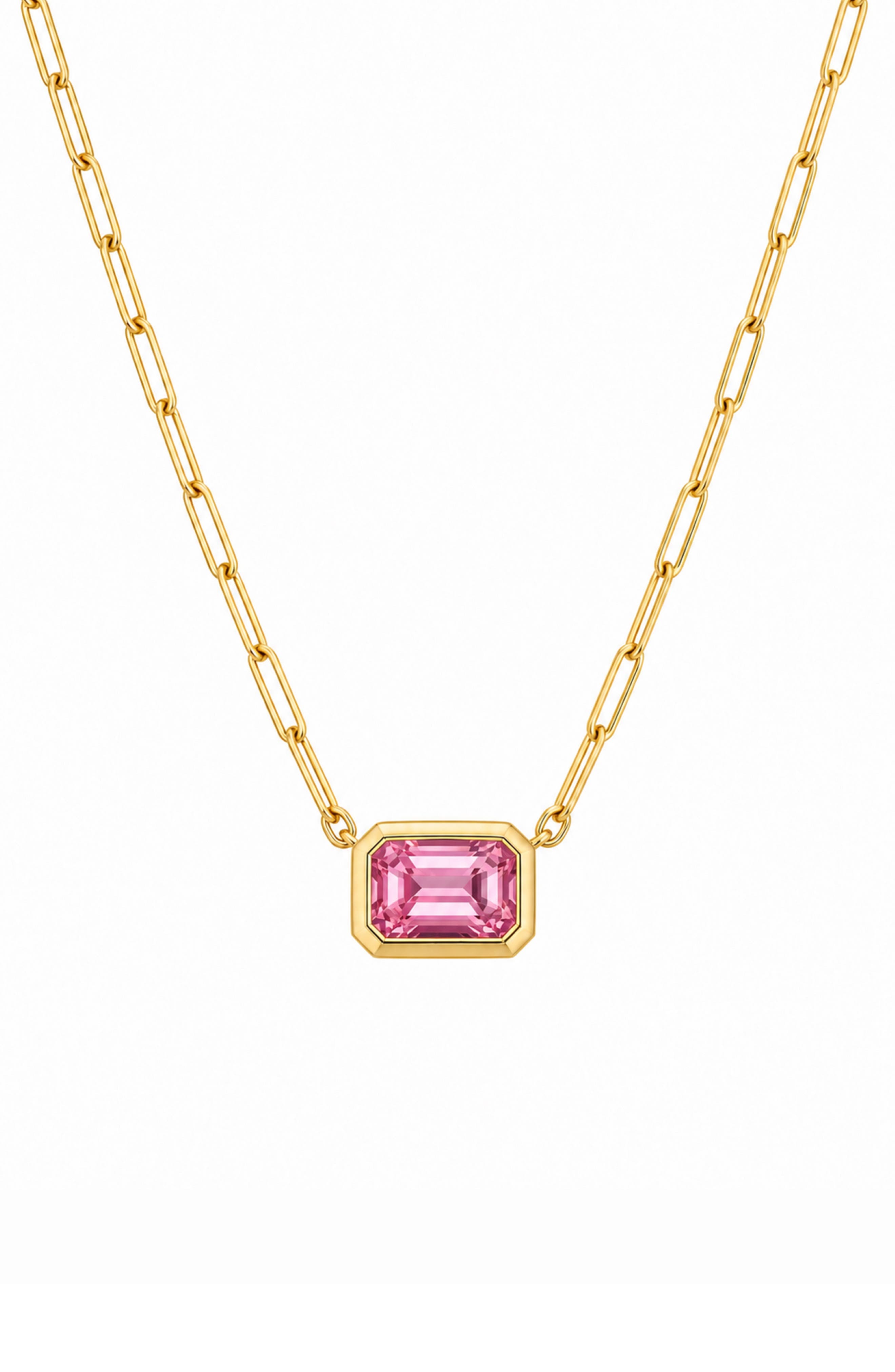 Bezel Set Moissanite Pendant Necklace
