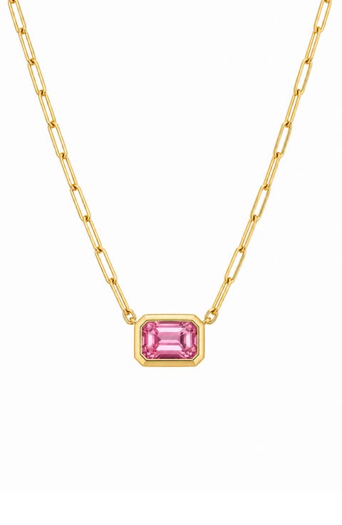 Bezel Set Moissanite Pendant Necklace
