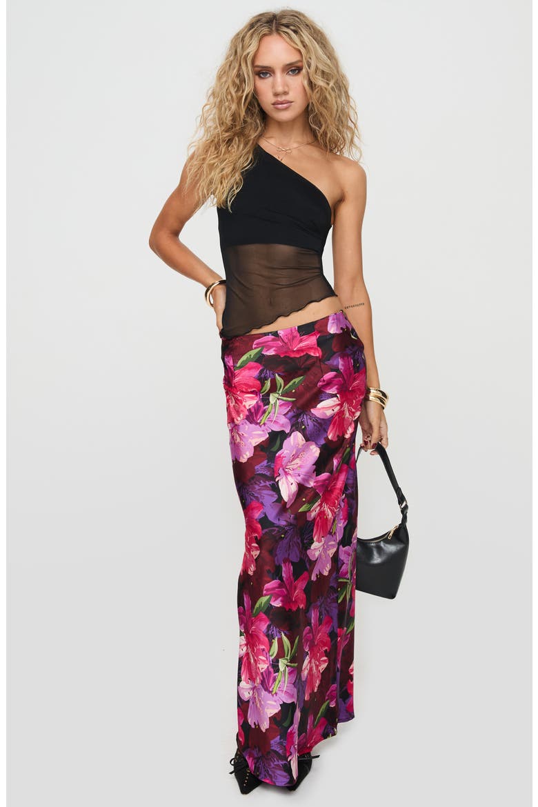 Gilda One-Shoulder Asymmetric Mesh Crop Top, Alternate, color, BLACK