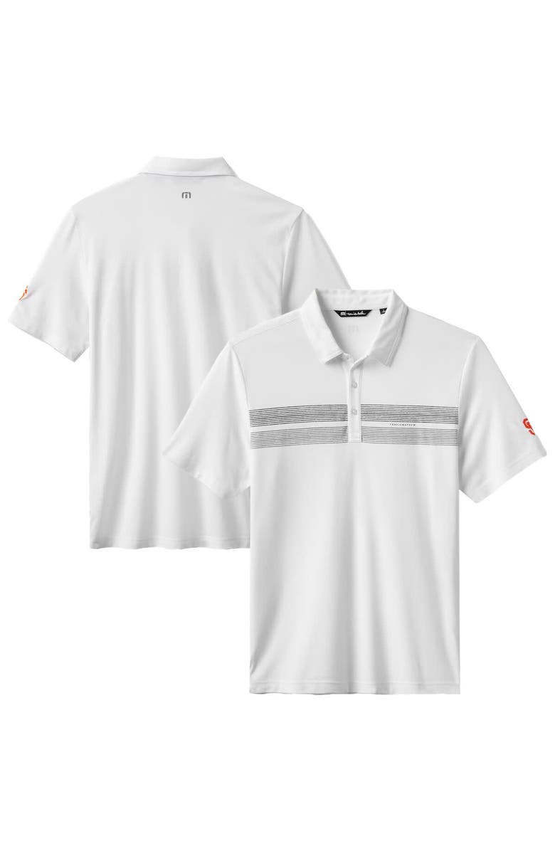 TravisMathew Men's TravisMathew White San Francisco Giants Top Recruit Tri-Blend Polo, Alternate, color, White
