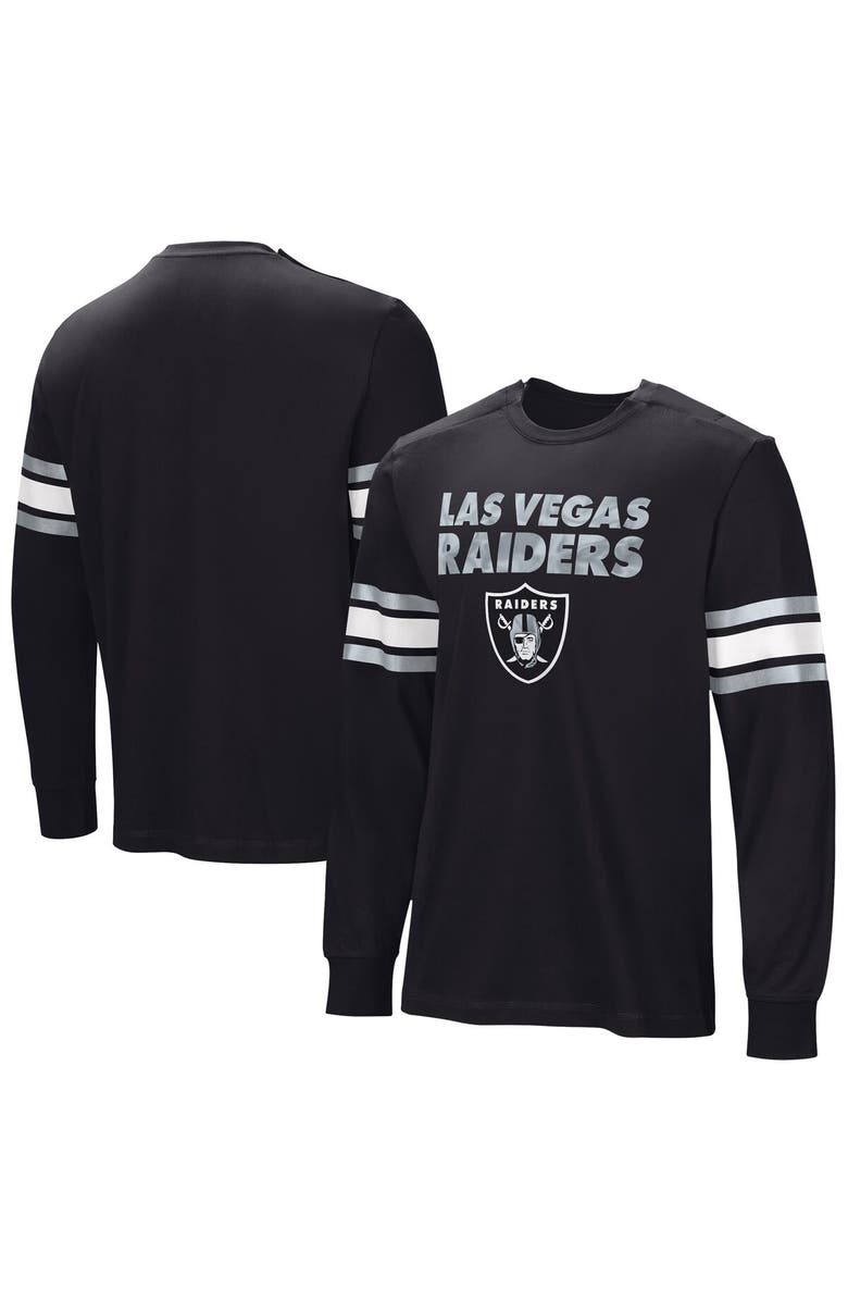 NFL Men's  Black Las Vegas Raiders Hands Off Long Sleeve Adaptive T-Shirt, Main, color, Black