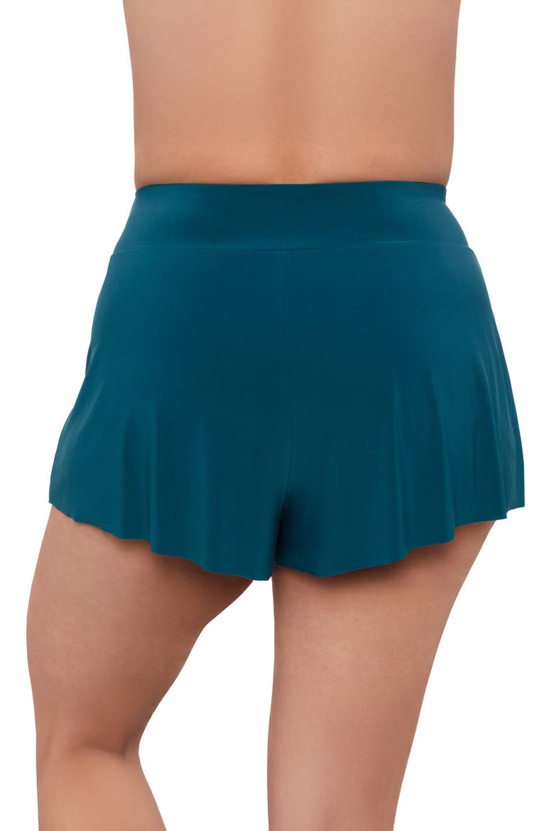 Plus Size High Waist Beach Short Swimsuit Bottom, Alternate, color, Lagoon