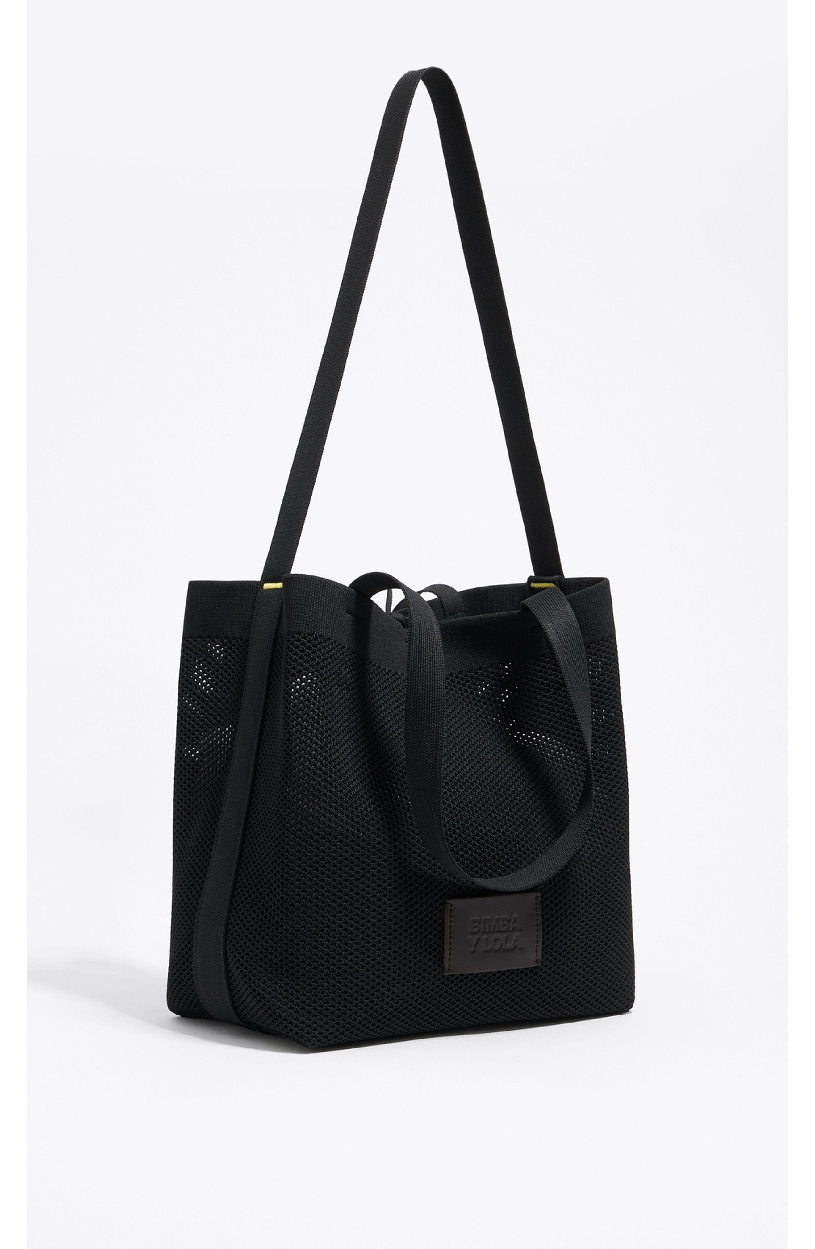 Bimba y Lola Medium Flyknit Shopper Bag, Main, color, Black