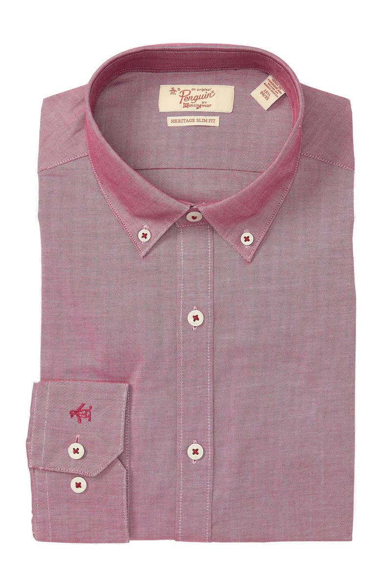 Original Penguin Heritage Slim Fit Solid Dress Shirt, Main, color, 