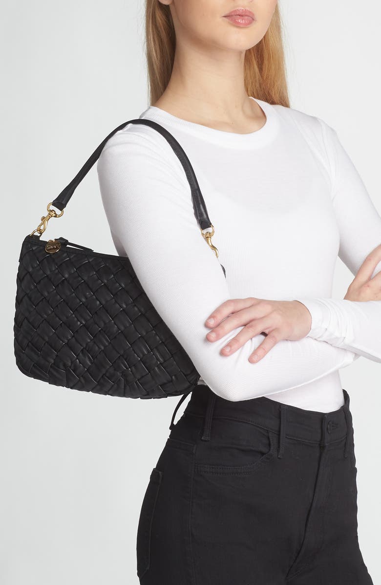 Clare V. Petit Moyen Woven Leather Messenger Bag, Alternate, color,