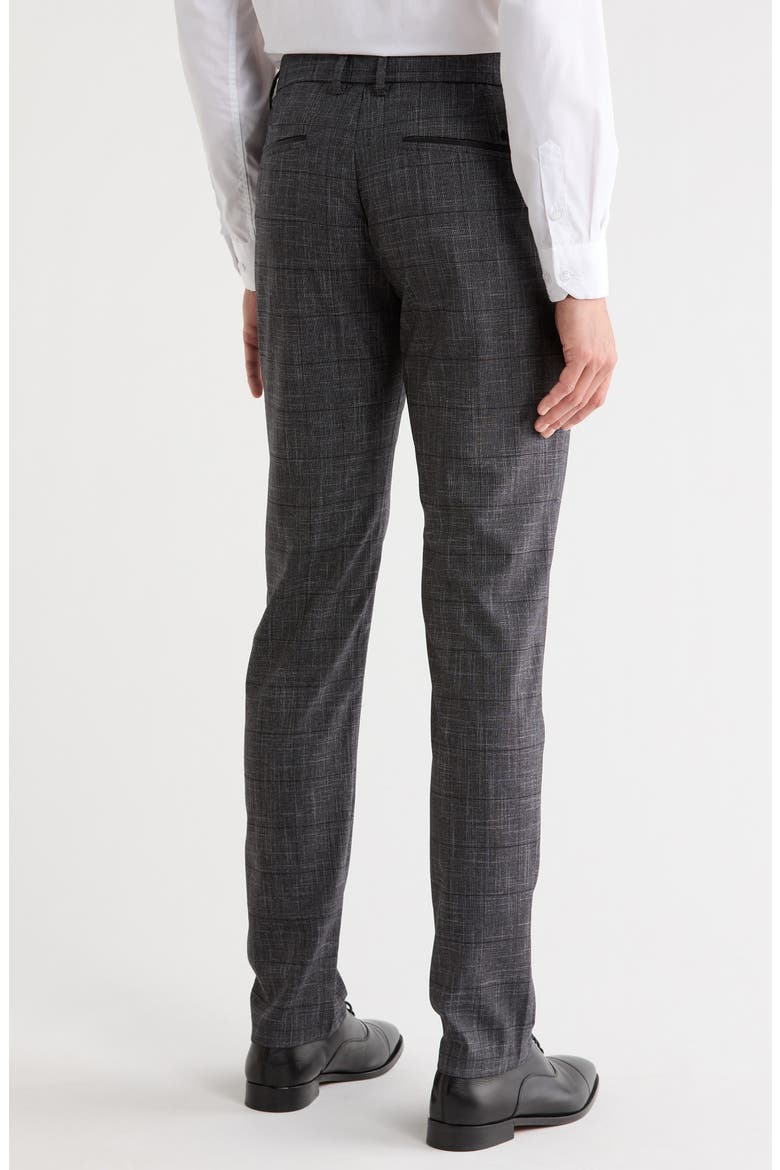 Plaid Straight Leg Trousers, Alternate, color, NAVY