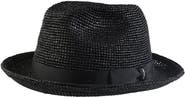 Wigens Men's Raffia Straw Hat with Grosgrain Hatband