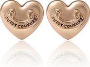 Juicy Couture Heart Stud Earrings with Iconic Logo