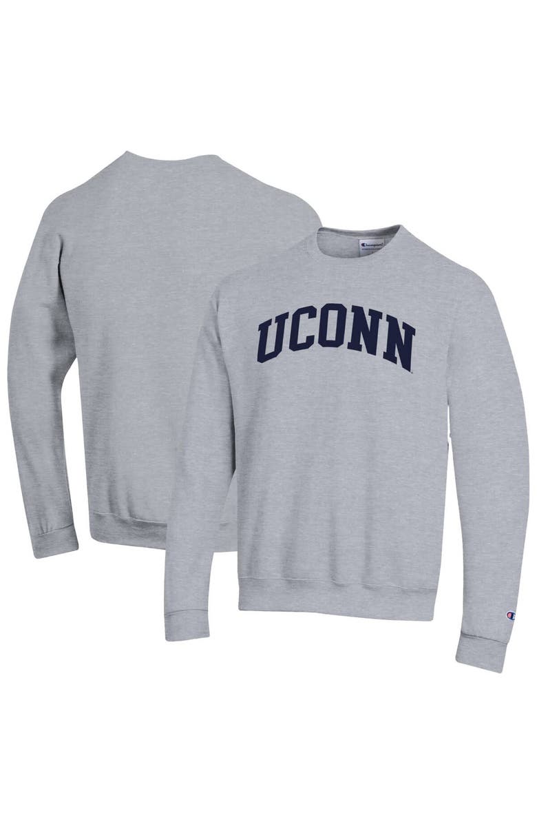 Champion Men's Champion Heather Gray UConn Huskies Basic Arch Fleece Pullover Sweatshirt, Main, color, Heather Gray