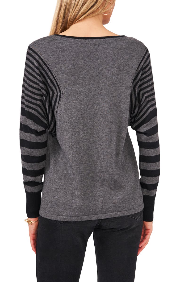 Vince Camuto Stripe Sleeve Sweater, Alternate, color,