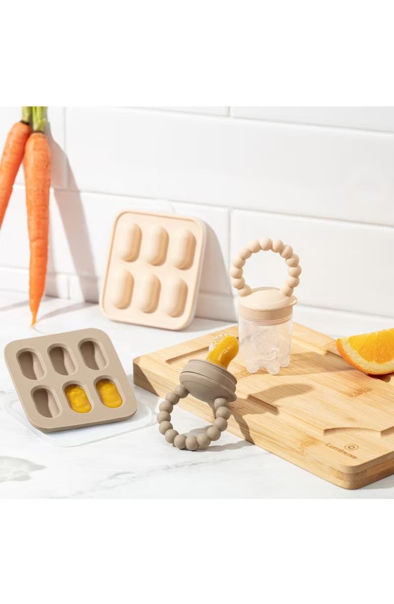 Sperric Silicone Baby Fruit Feeder and Bib Set, Alternate, color, Neutral