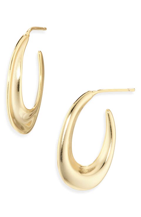 Tapered Oval Hoop Earrings