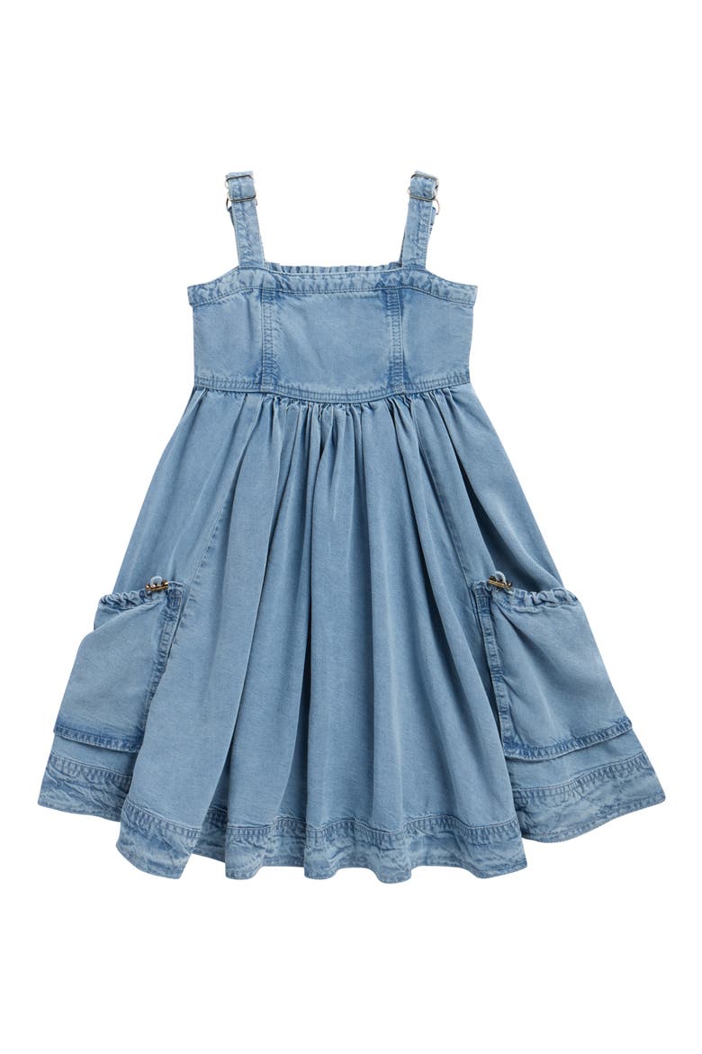 Kids' Parachute Chambray Dress, Main, color, CHAMBRAY BLUE