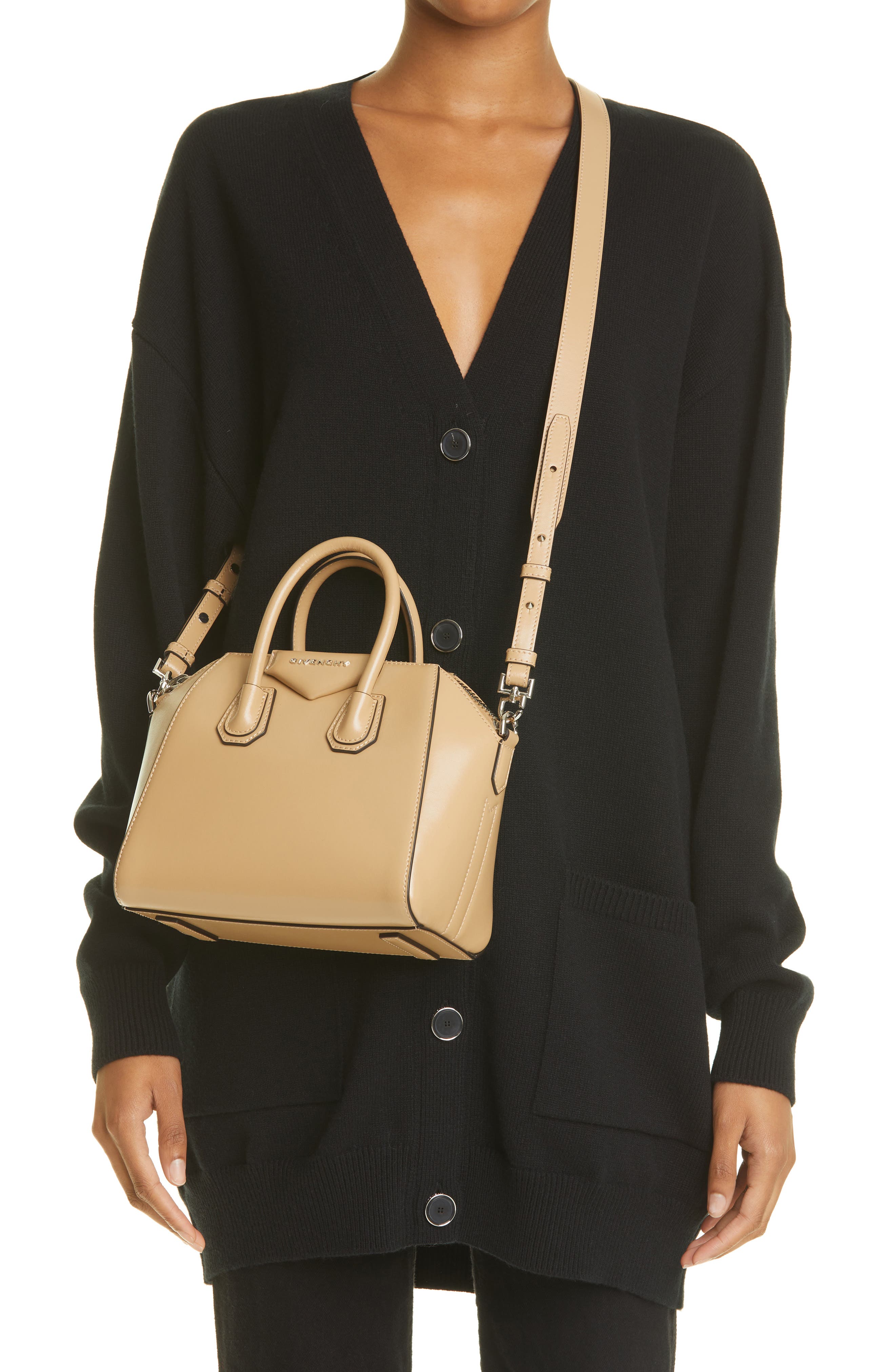 Givenchy Mini Antigona Leather Satchel, Alternate, color, 