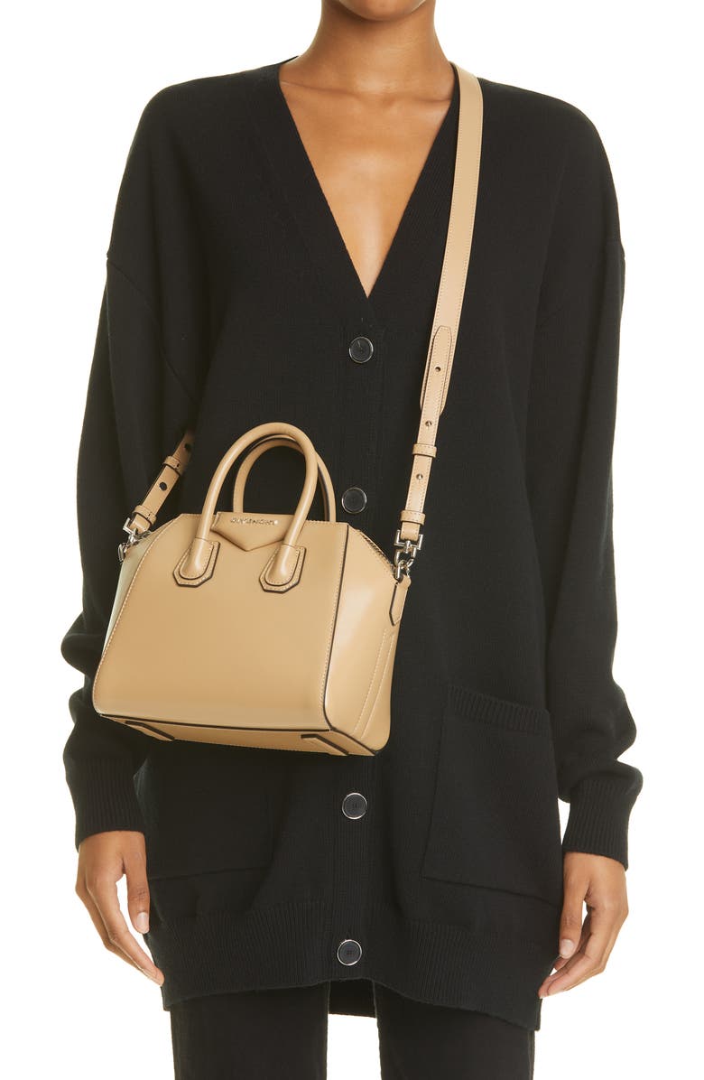 Givenchy Mini Antigona Leather Satchel, Alternate, color,