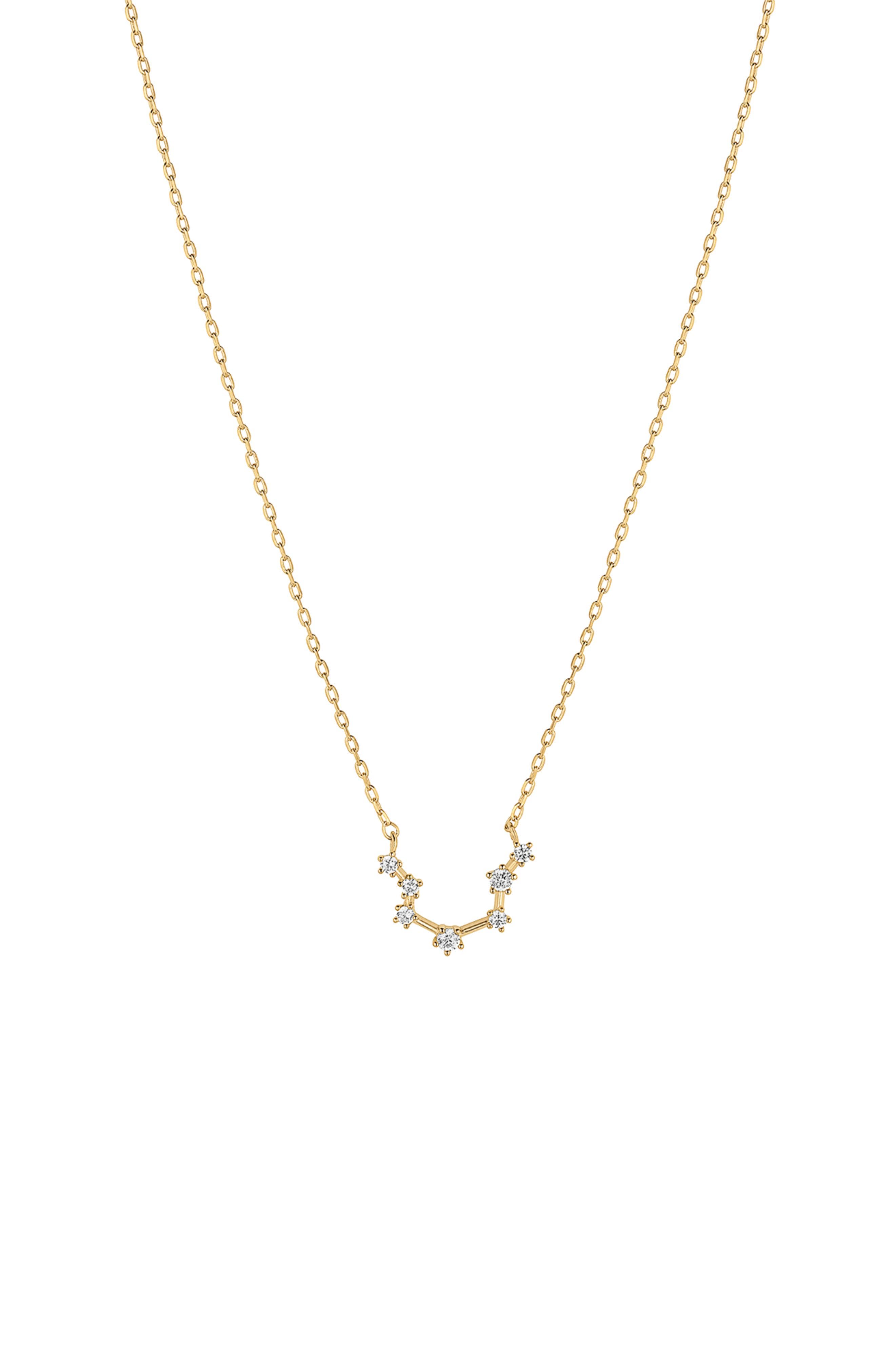 Bearfruit Jewelry 14k Gold Constellation Zodiac Necklace, 12 Zodiac Constellation Holiday Gift Idea