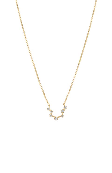 14k Gold Constellation Zodiac Necklace, 12 Zodiac Constellation Holiday Gift Idea