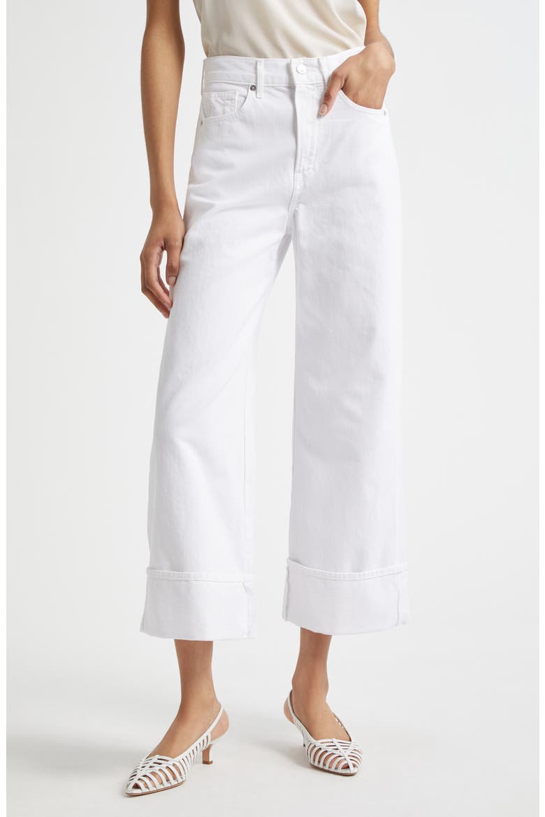Taylor High Waist Crop Wide Leg Jeans, Main, color, WHITE