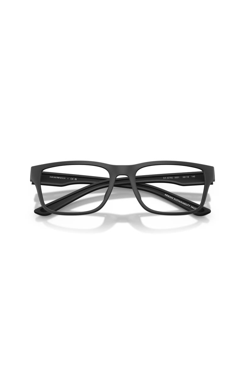 Emporio Armani 54mm Rectangle optical glasses, Alternate, color, Black