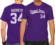Retro Brand Men's Original Retro Brand Jake Arrieta Purple TCU Horned Frogs NCAA Baseball T-Shirt