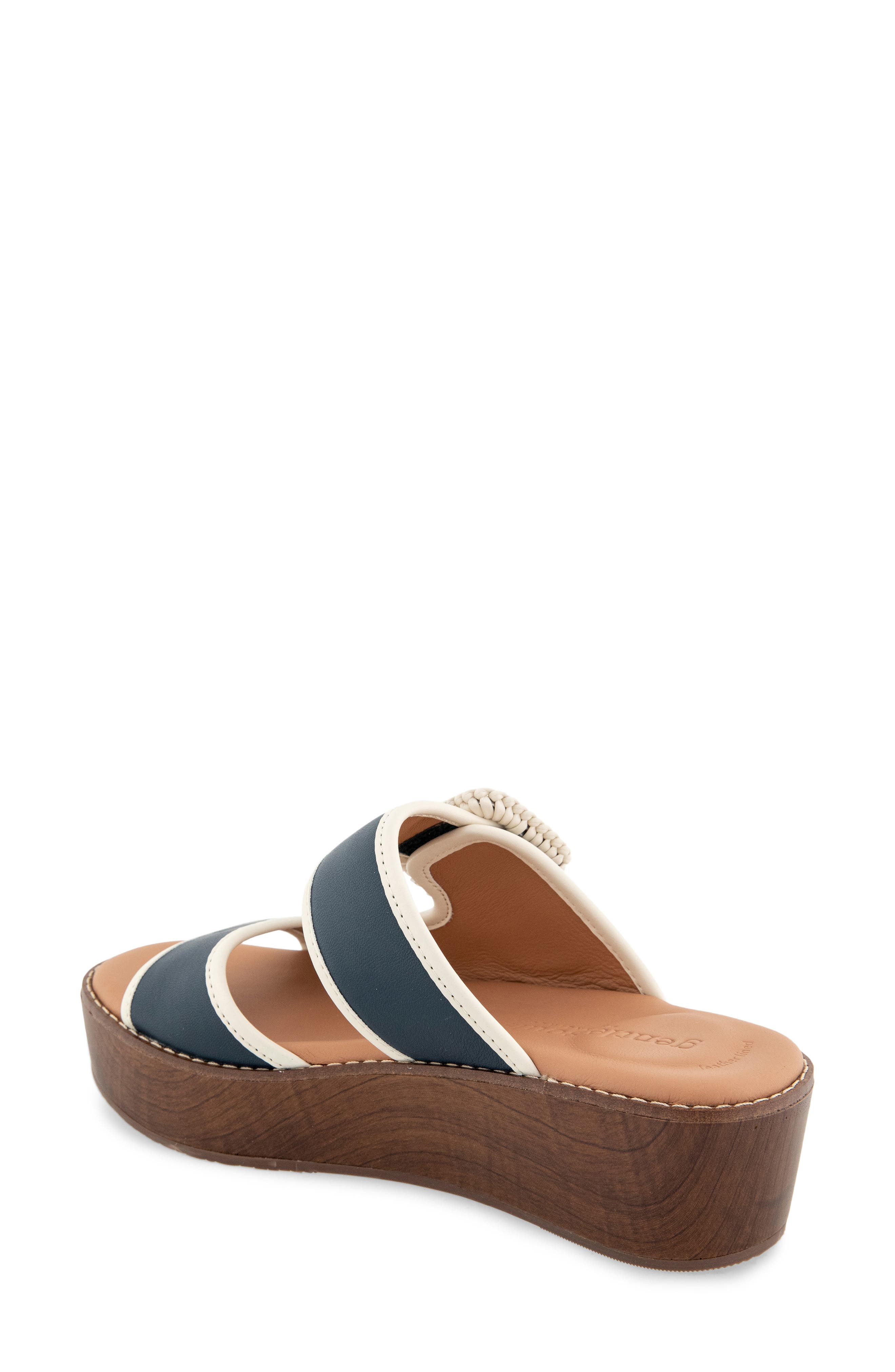 Vadylin Platform Wedge Slide Sandal, Alternate, color, NAVY LEATHER