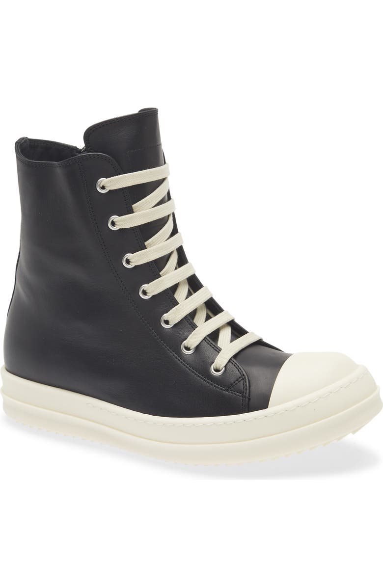 Rick Owens High Top Sneaker, Main, color, Black/ Milk/ Milk