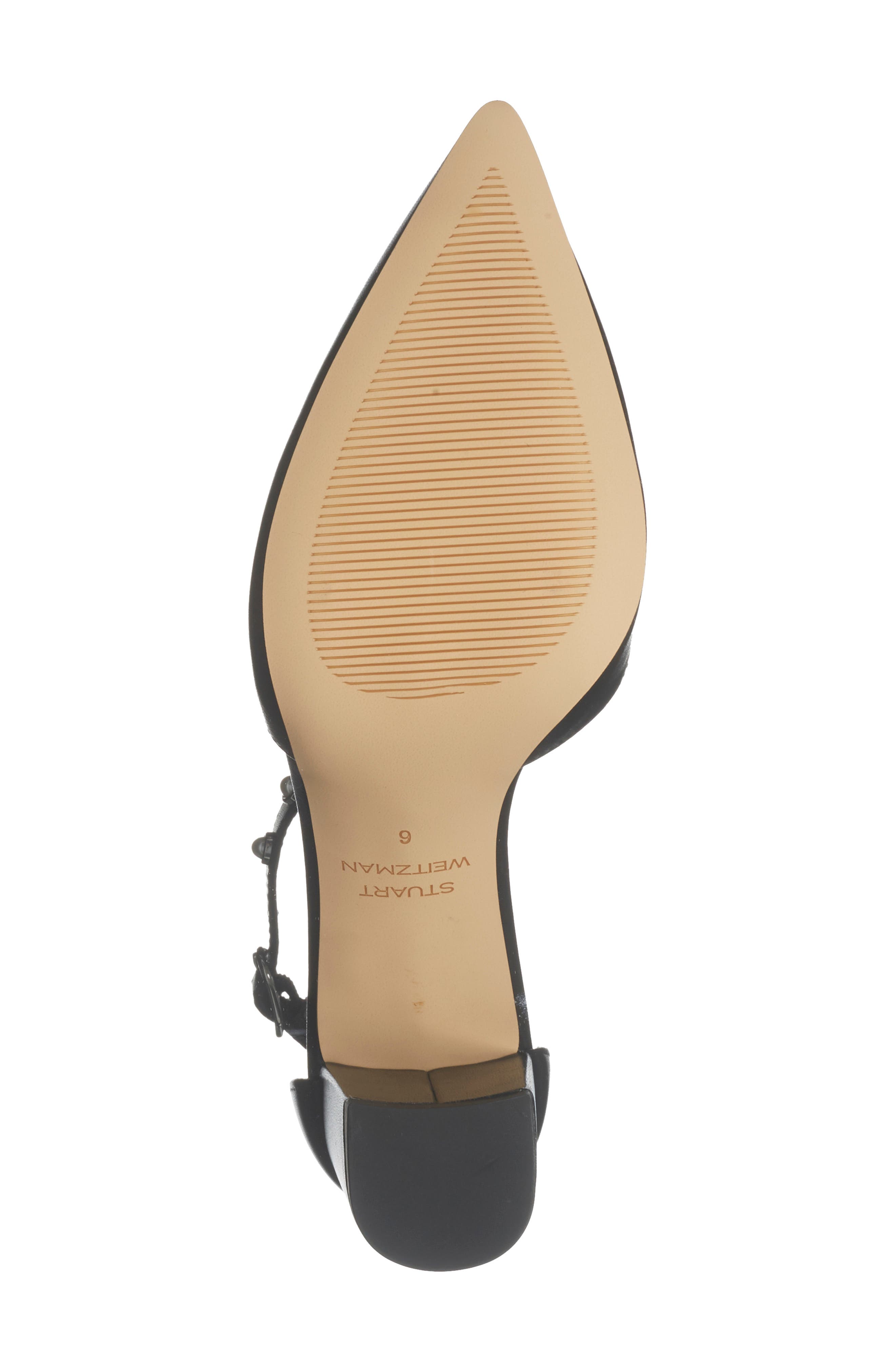 Stuart Weitzman Faux Pearl Block Heel Pump, Alternate, color, Black