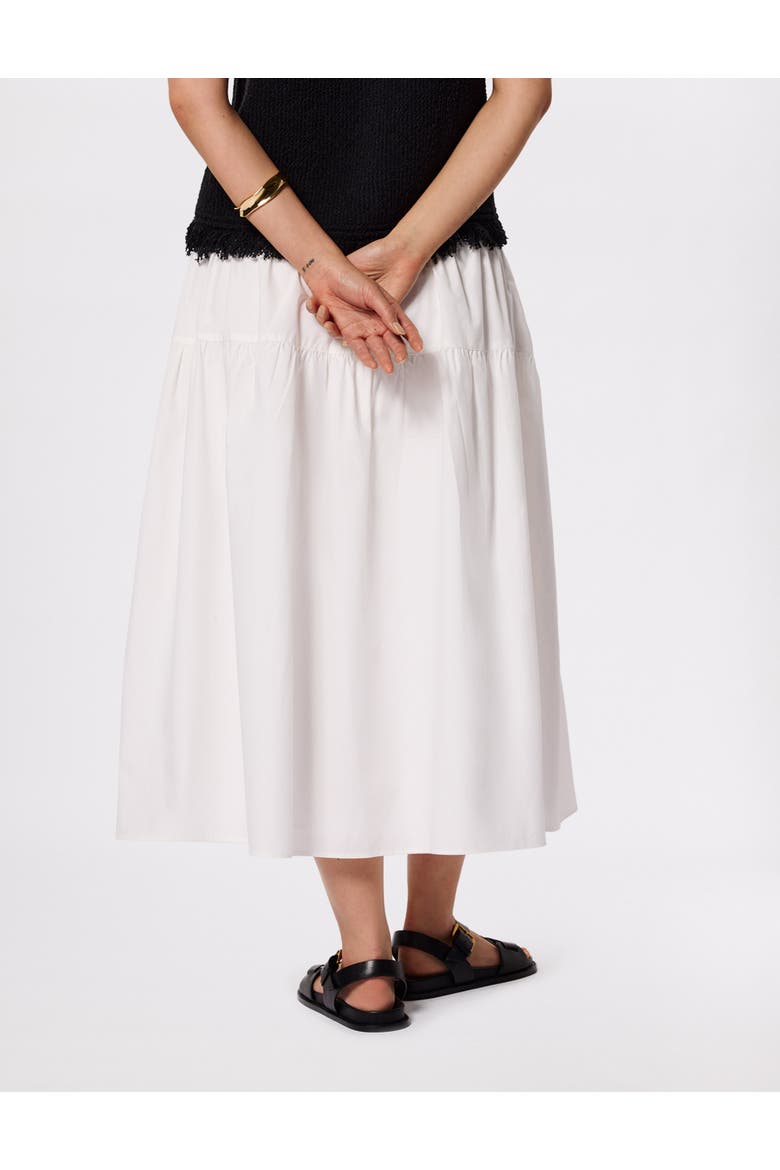 Tier Hem Cotton Skirt, Alternate, color, White