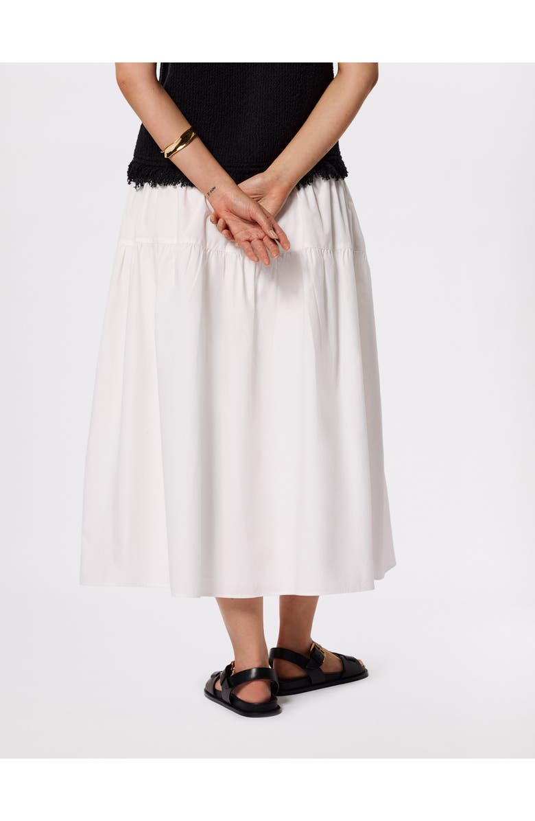 Whistles Tier Hem Cotton Skirt, Alternate, color, White